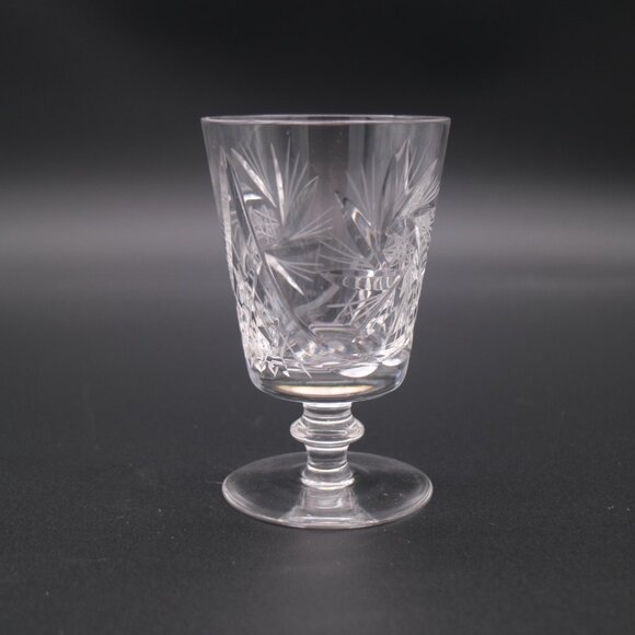 Vintage 4" Pinwheel Cut Crystal Cordial Liqueur Glass – Set of 4 - Picture 4 of 9